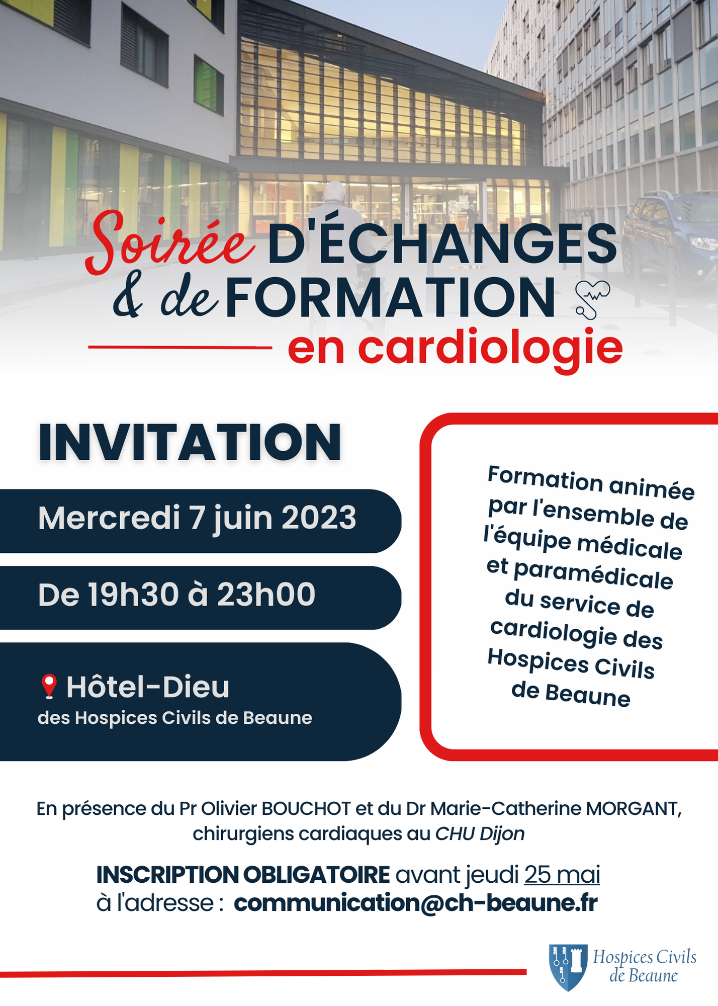 Invitation - Soirée d'échanges et formation en cardiologie - HCB