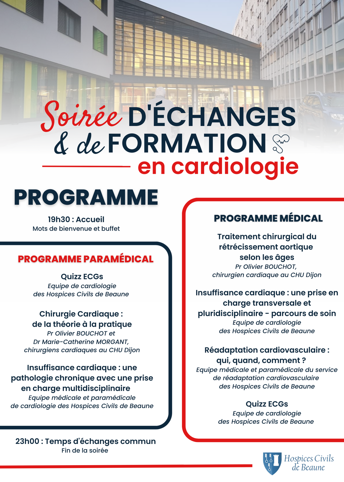 Programme - Soirée d'échanges et formation en cardiologie - HCB